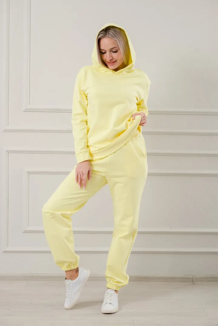 Костюм женский из футера петля Уют желтый