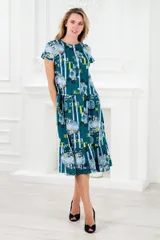 Платье женское из кулирки Кармелита петроль — фото 3