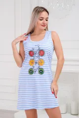 Сорочка женская майка из кулирки Fruits&bikes голубой — фото 1