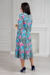 Платье женское из кулирки Амина пион на сером — фото 5