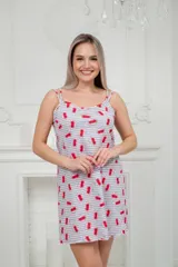 Ночная сорочка из кулирки Оливия красный морфей — фото 1