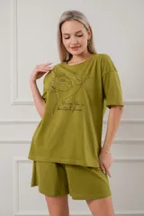 Костюм женский из кулирки Дива хаки макси — фото 4