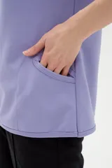 Кофта женская из коттон фита Анфиса сирень макси — фото 2