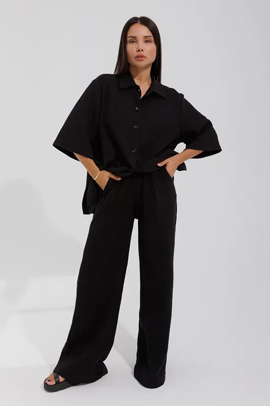 Рубашка женская OVERSIZE с боковыми разрезами