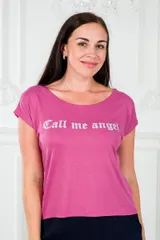 Футболка женская из вискозы Лирика брусника Call me angel — фото 1
