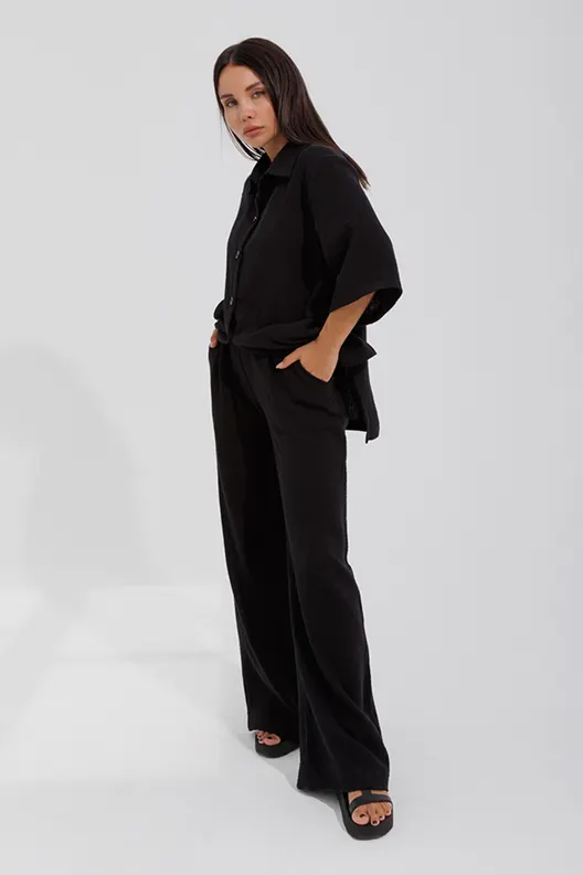 Рубашка женская OVERSIZE с боковыми разрезами