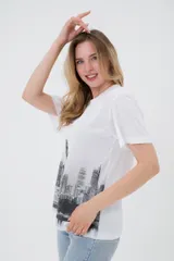 Футболка из кулирки унисекс Город белый макс — фото 4