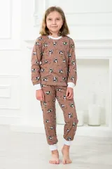 Пижама детская из джемпера и брюк из кулирки Коровы — фото 1