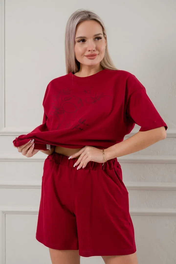 Костюм женский из кулирки Дива бордо