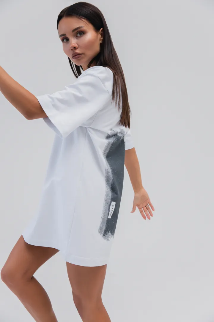 Платье oversize с печатью