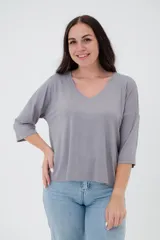 Футболка женская из вискозы Марина серый — фото 5