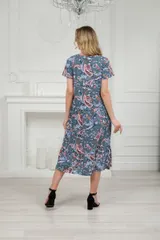 Платье женское из кулирки Кармелита огурцы на зеленом — фото 2