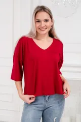 Футболка женская из вискозы Марина бордо — фото 1