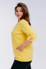 Кофта женская из коттон фита Анфиса жёлтый — фото 3