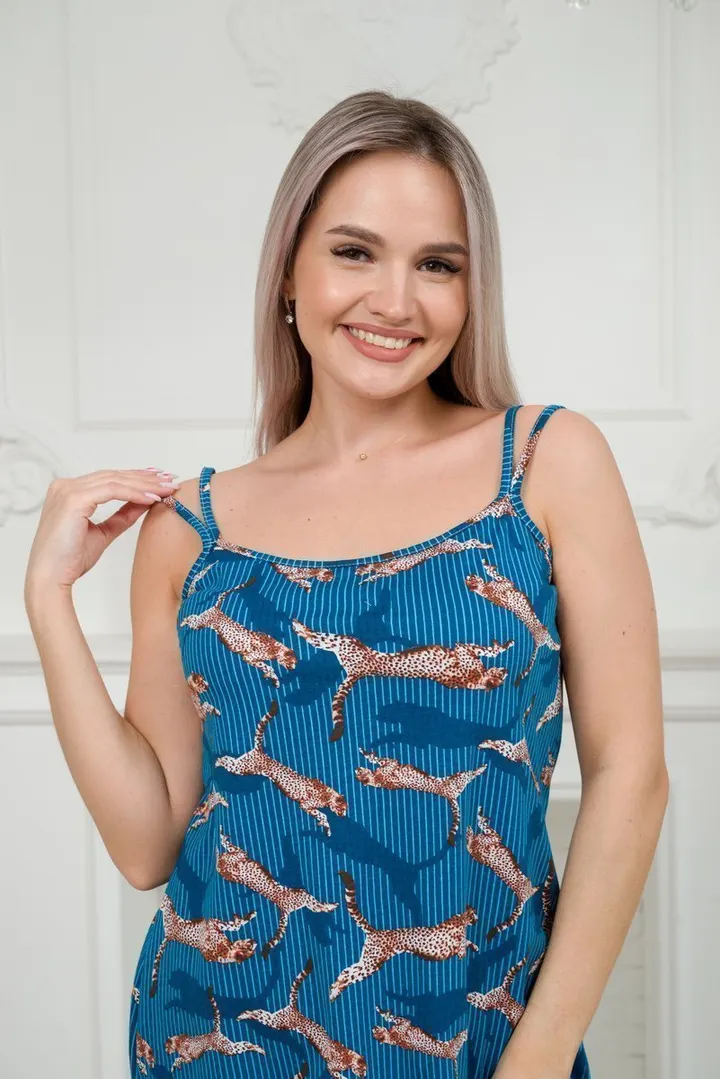 Ночная сорочка из кулирки Оливия леопард