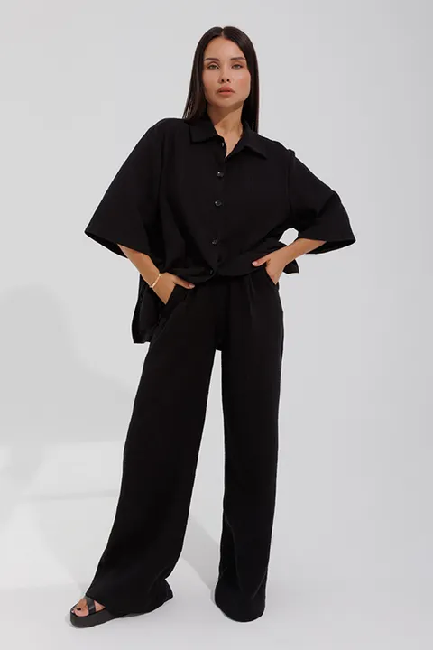 Рубашка женская OVERSIZE с боковыми разрезами