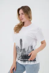 Футболка из кулирки унисекс Город белый — фото 4