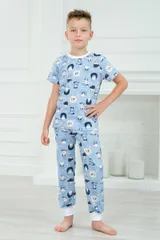 Пижама подростковая из футболки и брюк из кулирки Кошки — фото 1