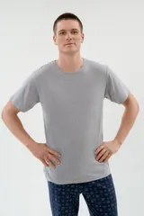 Пижама мужская из футболки с коротким рукавом и брюк из кулирки Генри синий макси — фото 5