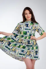 Платье женское из кулирки Бохо цитрусовый микс — фото 3