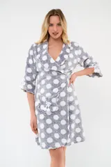 Халат женский из ультрасофта Светлана горох — фото 3