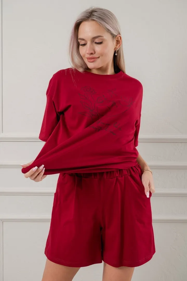 Костюм женский из кулирки Дива бордо