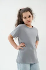 Футболка подростковая из кулирки серая — фото 4