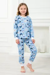 Пижама детская из джемпера и брюк из кулирки Кошки — фото 2