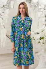 Халат женский из фланели Альбина желтые цветы — фото 1