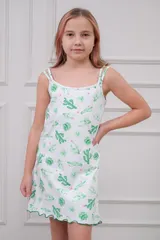 Ночная сорочка подростковая из кулирки Оливия кактус — фото 1