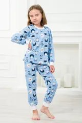 Пижама детская из джемпера и брюк из кулирки Кошки — фото 3